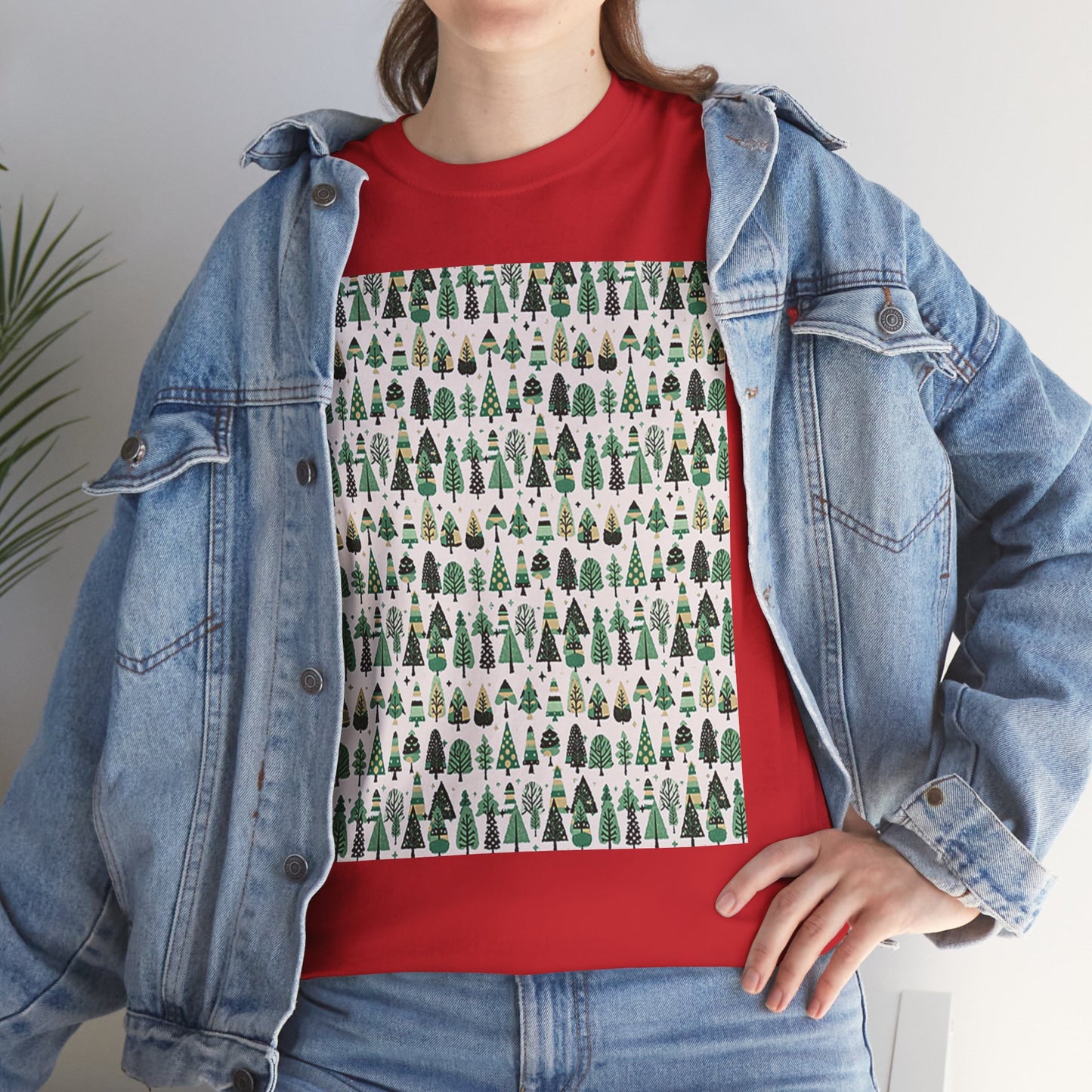 Mini Vintage Green Trees Unisex Heavy Cotton Tee, Large - XL - 2XL - 3XL