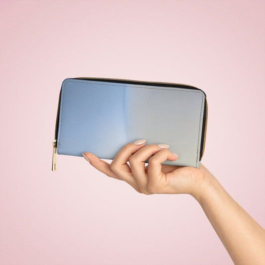 Cobalt Fade Elegant Abstract Zipper Wallet - Stylish & Functional Accessory for Everyday Use