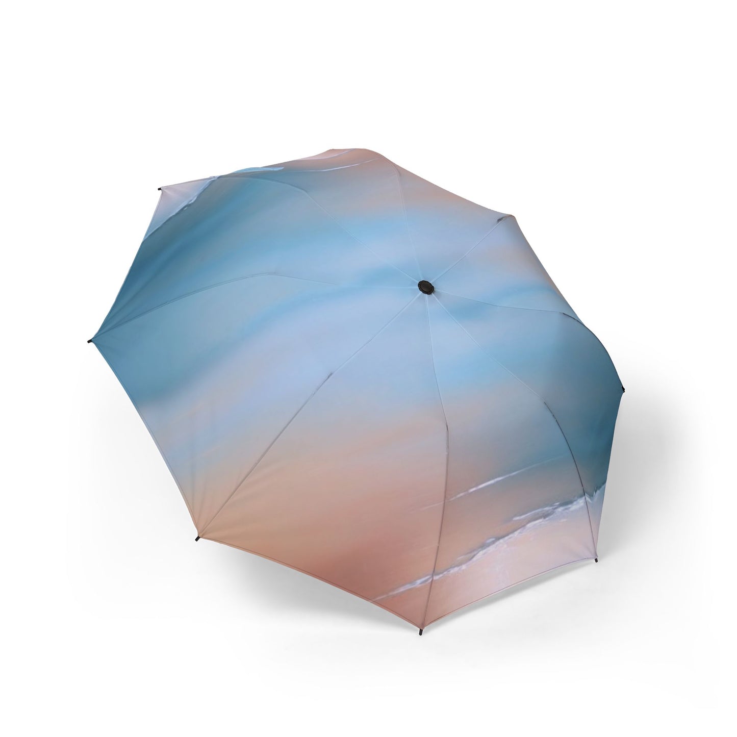 Blue Sea Peach Fog Foldable Umbrella - Compact & Chic