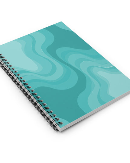 Tif Green Wavey Spiral Notebook - Ruled Line, 6" x 8", 118 pages