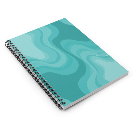 Tif Green Wavey Spiral Notebook - Ruled Line, 6" x 8", 118 pages