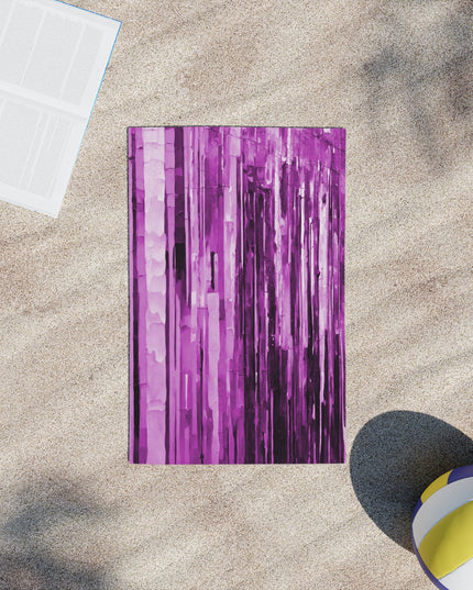 Striped Powder Lavender Beach Towel, 18" x 27"