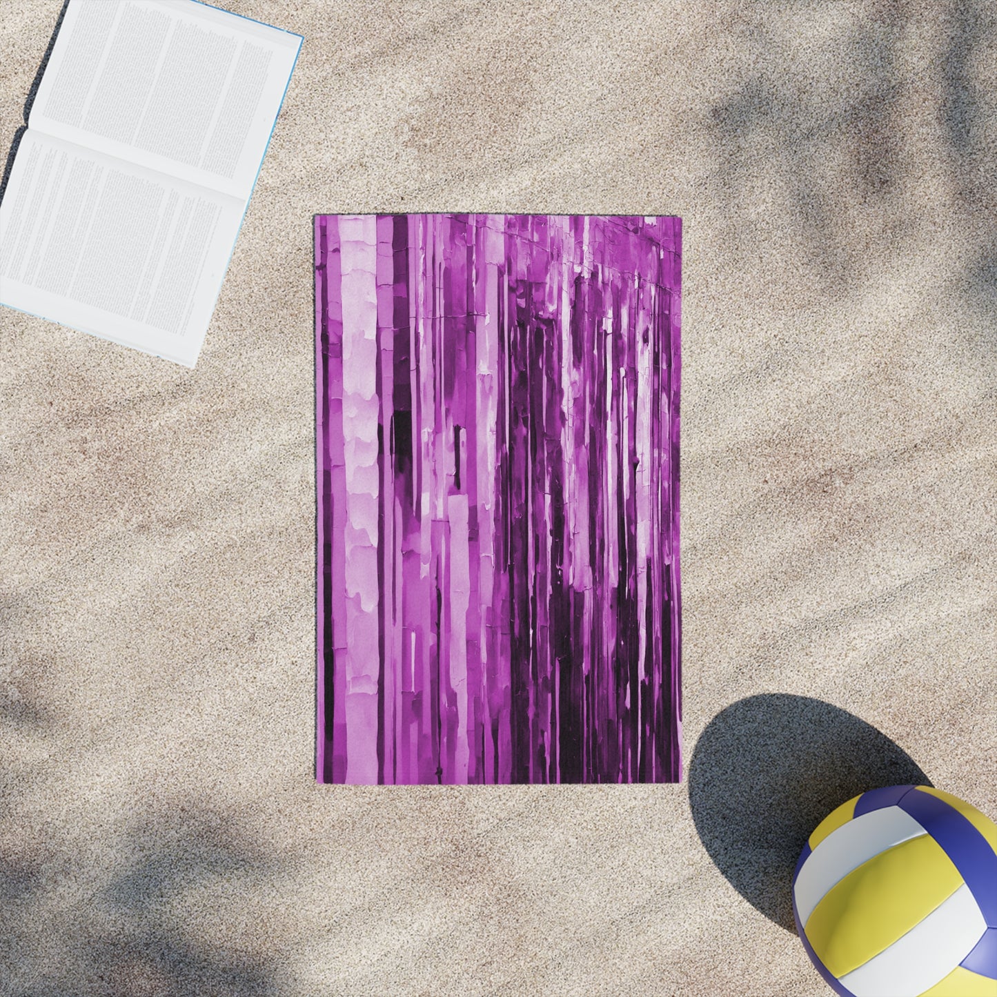 Striped Powder Lavender Beach Towel, 18" x 27"