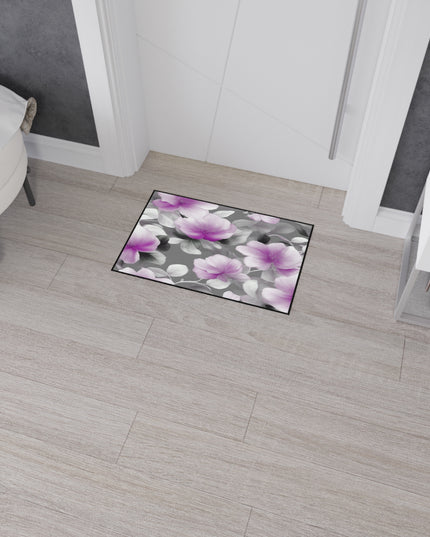 Purple Blossom Floral Bunch Heavy Duty Floor Mat, 18" x 27"