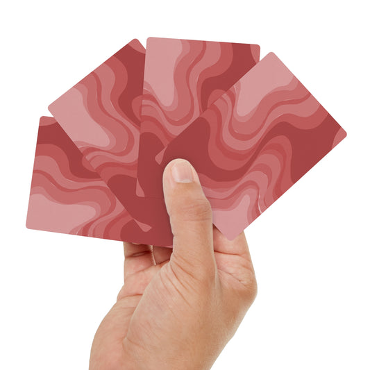 Power Red Wavey Poker Cards