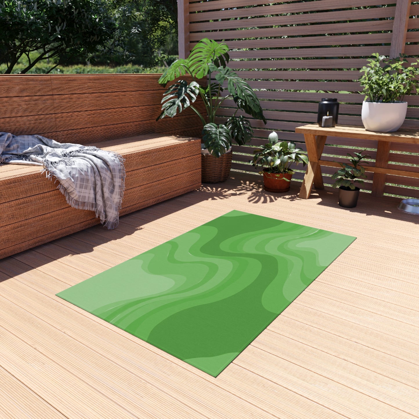 Greenie Meanie Wavey 36" x 60" Outdoor Rug