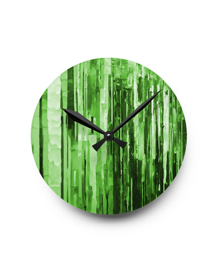Striped Mint Pastels Acrylic Round Wall Clock, 8" x 8"