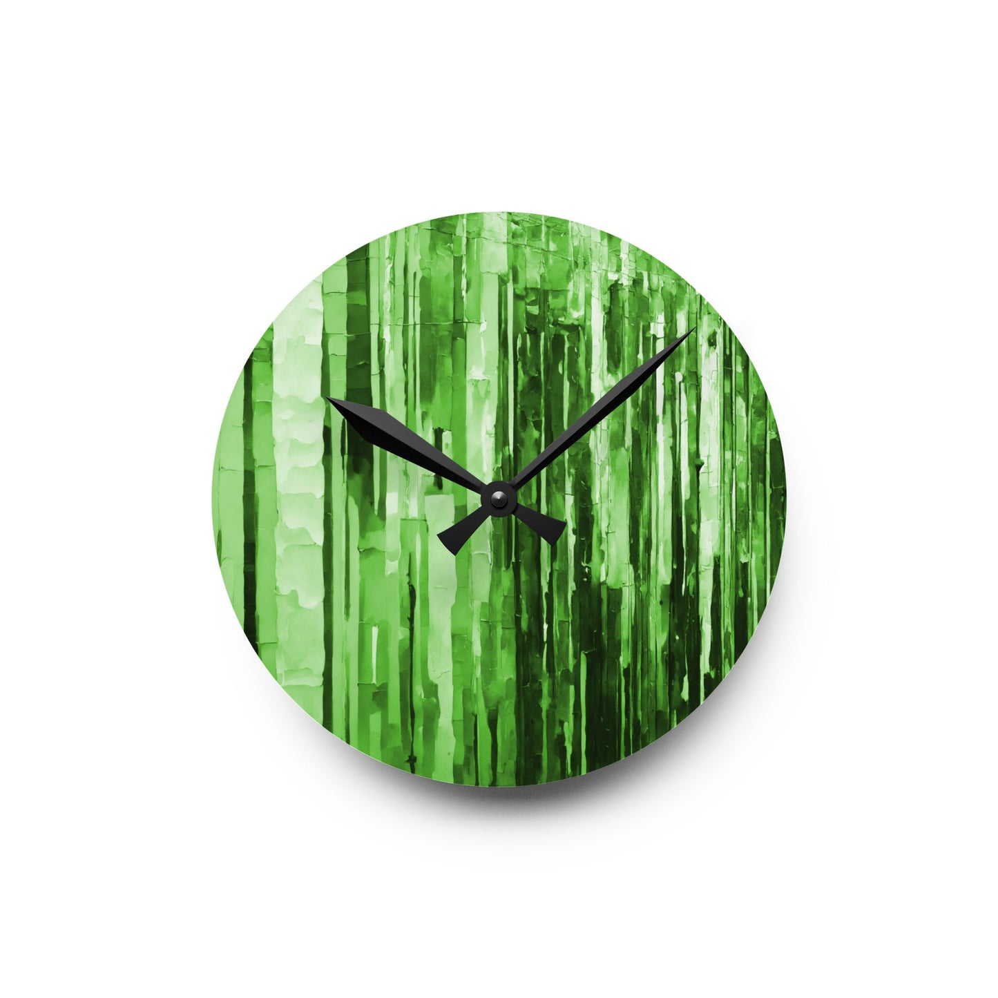 Striped Mint Pastels Acrylic Round Wall Clock, 8" x 8"
