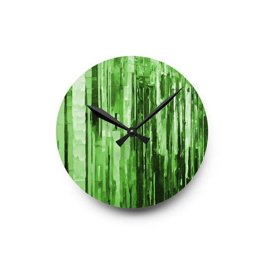 Striped Mint Pastels Acrylic Round Wall Clock, 8" x 8"