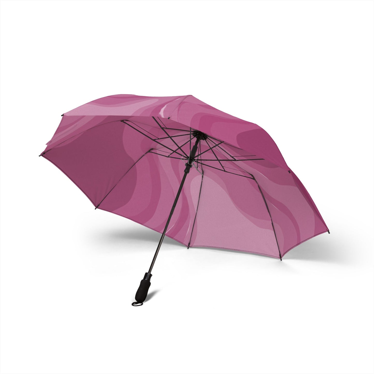 Pinky Mauve Wavey Foldable Umbrella - Compact & Chic
