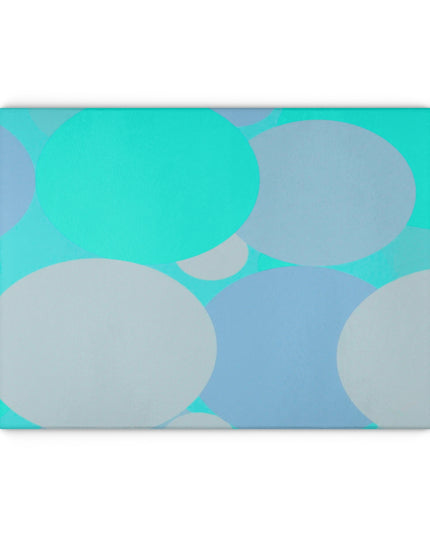 Pastel Tan and Tif Patches 11" x 15" Glass Cutting Board