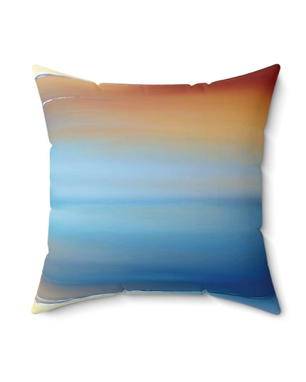 Blue Sea Red Orange Fog 18" x 18" Faux Suede Square Pillow