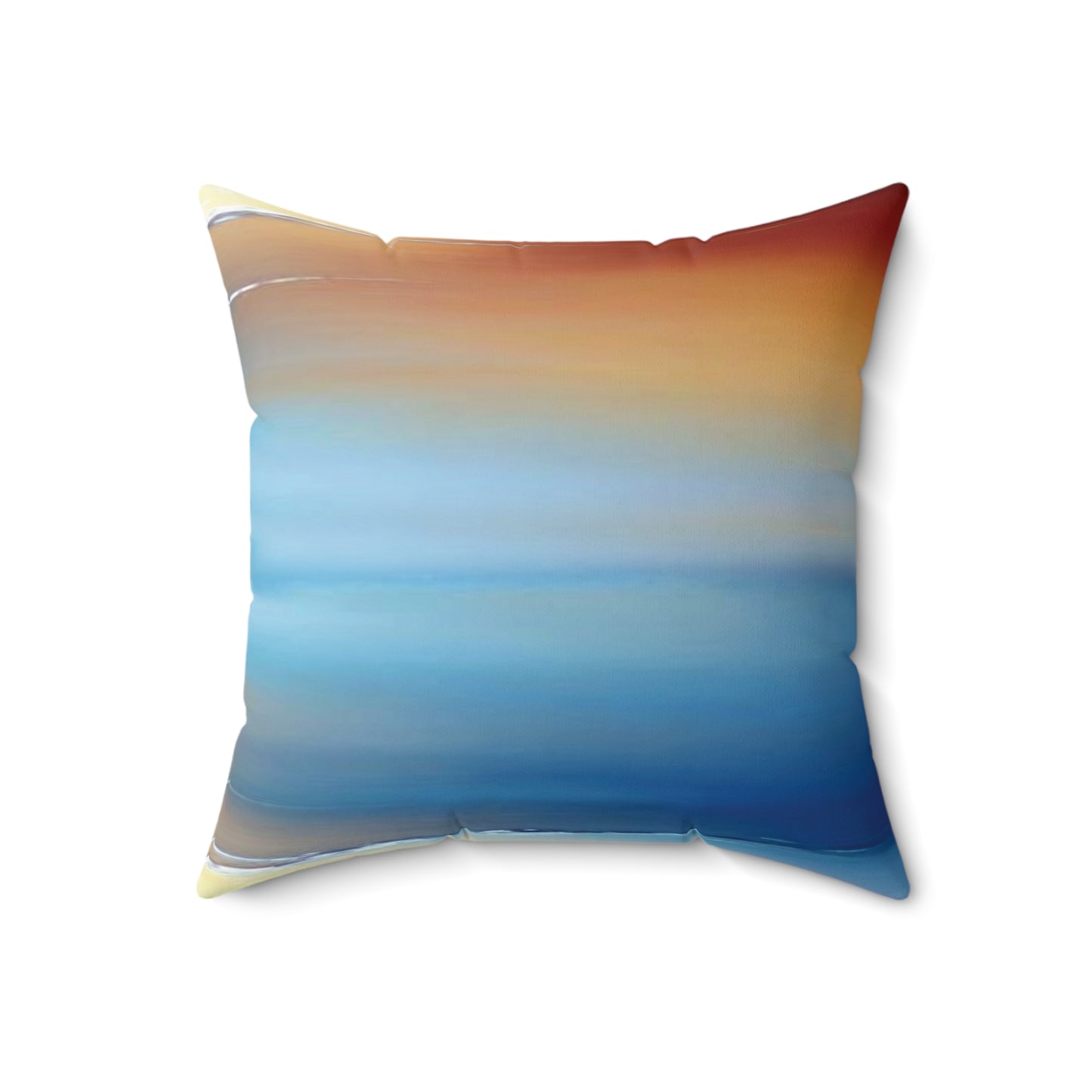 Blue Sea Red Orange Fog 18" x 18" Faux Suede Square Pillow