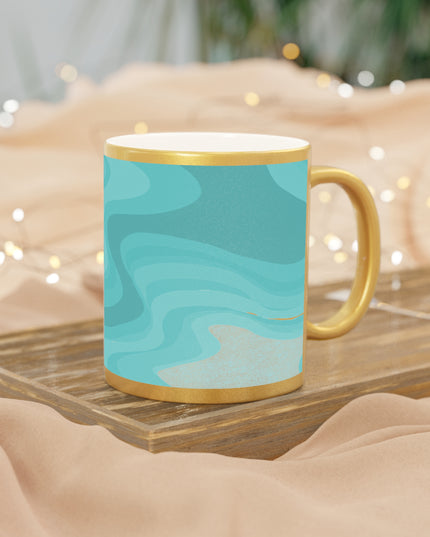 Tif Green Wavey 11 oz Metallic Mug (Silver\Gold)