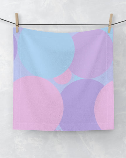 Pastel Purple and Mauve Patches Face Towel, 13" x 13"