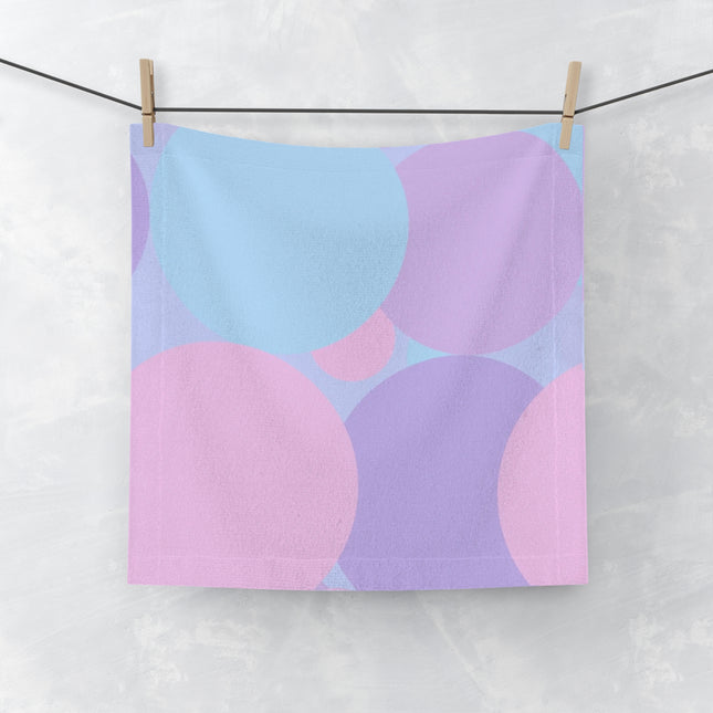 Pastel Purple and Mauve Patches Face Towel, 13" x 13"