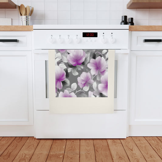 Purple Blossom Floral Bunch Cotton Tea Towel 19.6" x 27.5"