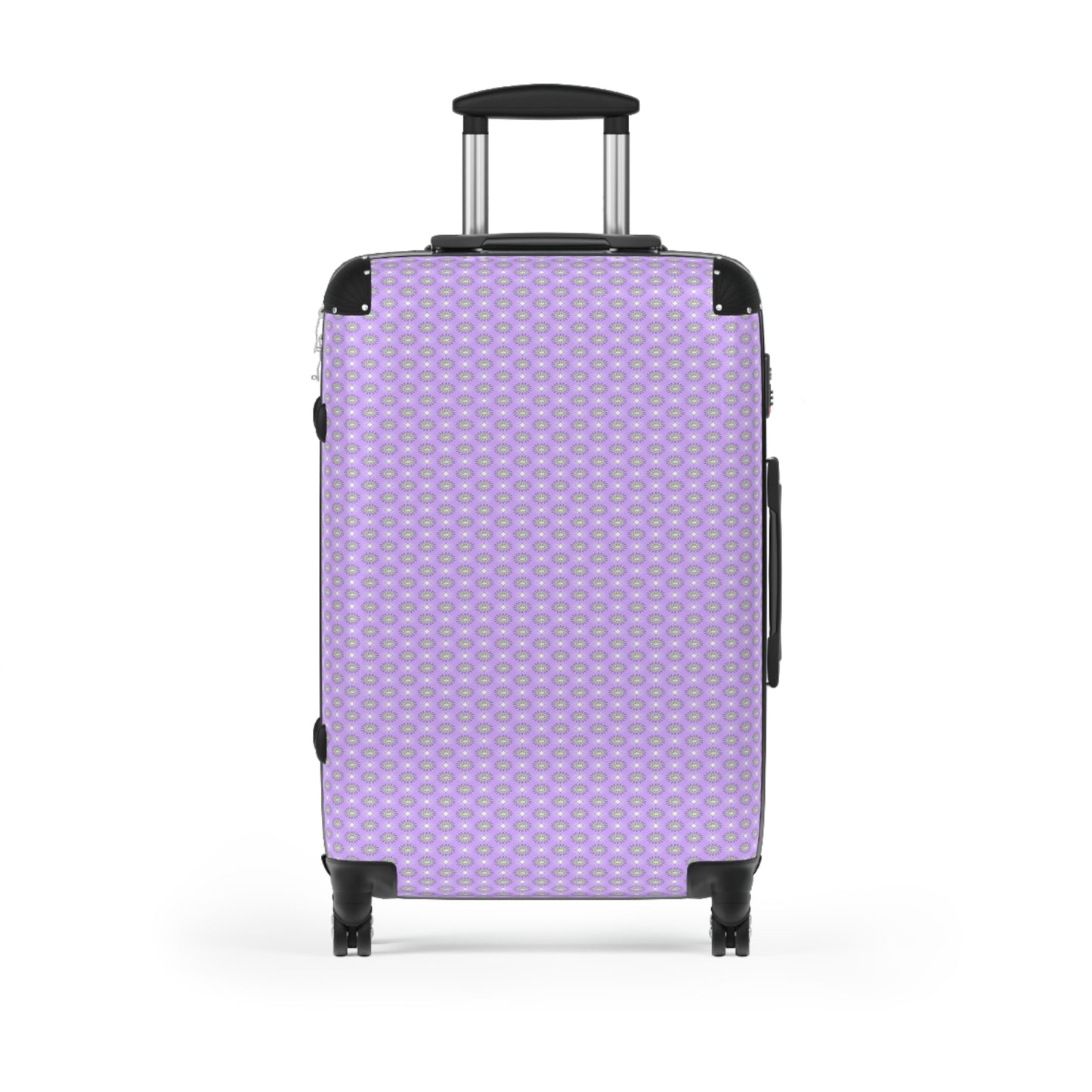 Lavender Star-crossed Bodies Medium Suitcase with built in lock, 4 double-wheels, telescopic handle, and ABS back hard-shell