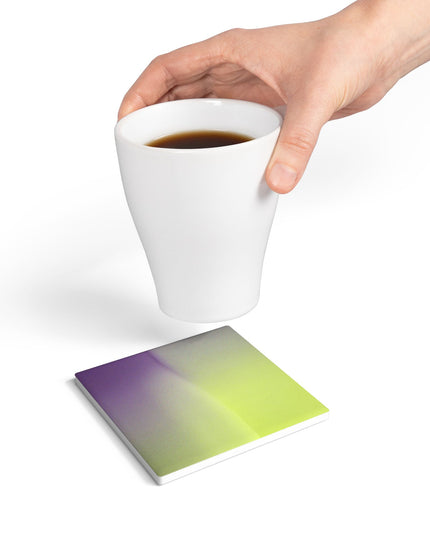 Purple Golden Fade 4" x 4" Square Ceramic Coaster