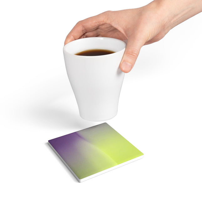 Purple Golden Fade 4" x 4" Square Ceramic Coaster
