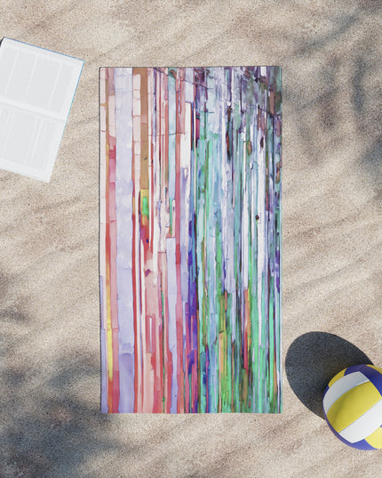 Striped Pastels Beach Towel, 24" x 44"