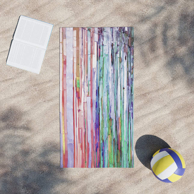 Striped Pastels Beach Towel, 24" x 44"