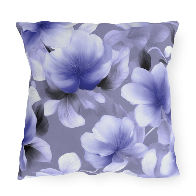 Indigo Blossom Floral Bunch 20" x 20" Outdoor Pillow