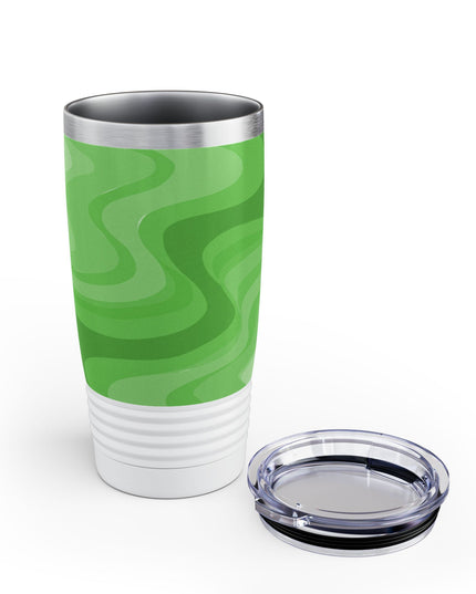 Greenie Meanie Wavey Ringneck Tumbler, 20oz in white