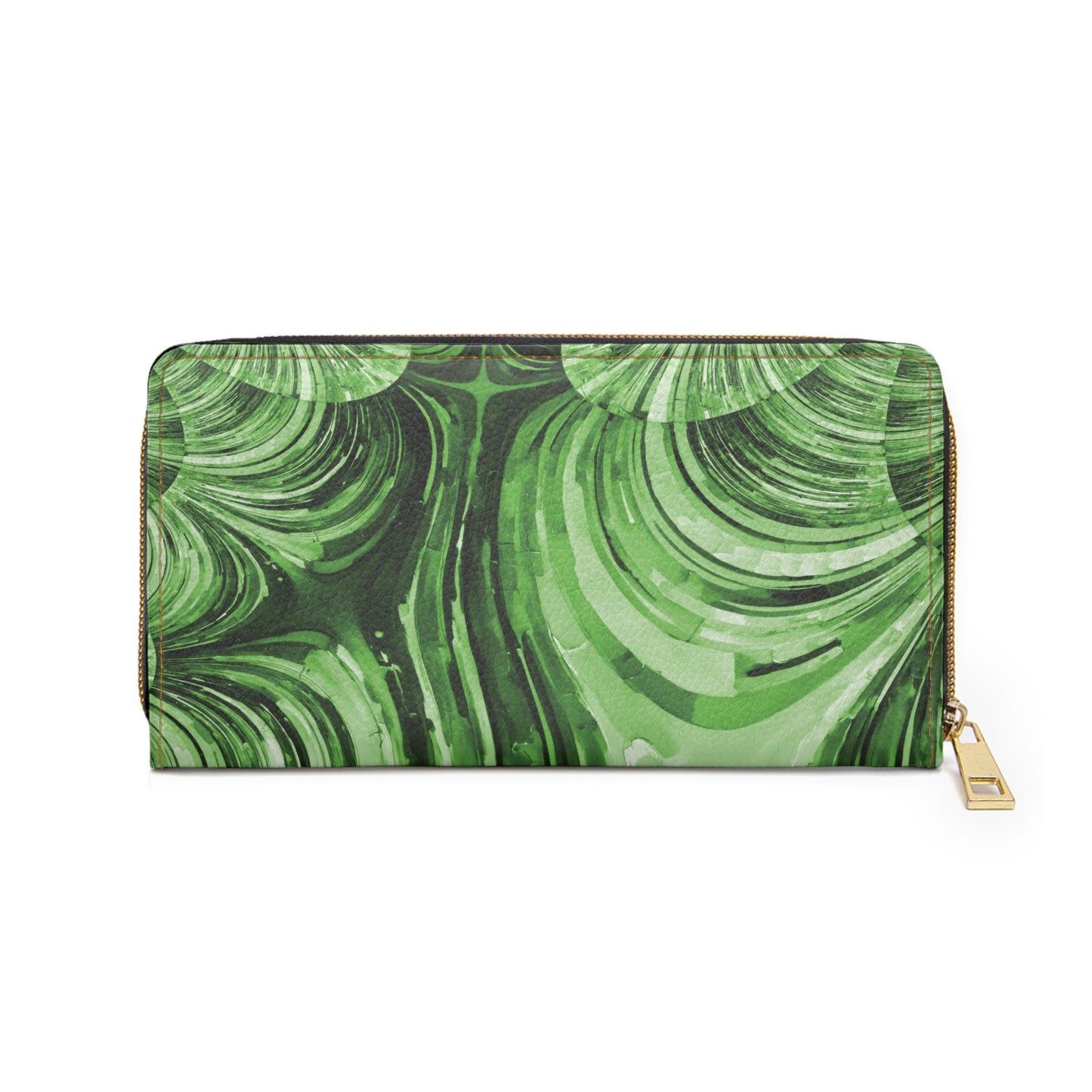 Uzi Spiral Mint Pastel Elegant Abstract Zipper Wallet - Stylish & Functional Accessory for Everyday Use