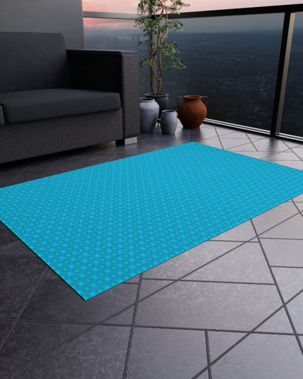Light Blue Star-crossed Bodies Outdoor Rug, 48" x 72"