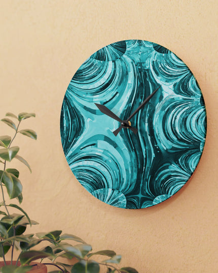 Uzi Spiral Tif Acrylic Wall Clock, Round or Square, 10.75" x 10.75"
