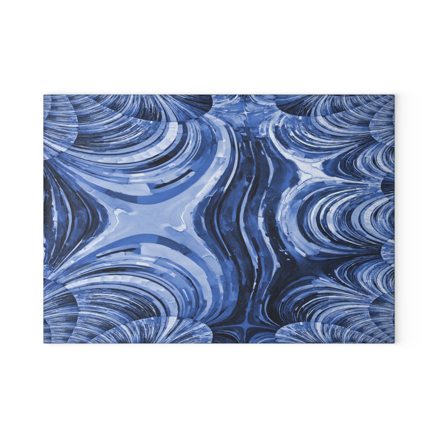 Uzi Spiral Deep Blue Pastel 8" x 11" Glass Cutting Board