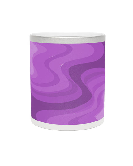 Wavey Purple Wavey 11 oz Metallic Mug (Silver\Gold)