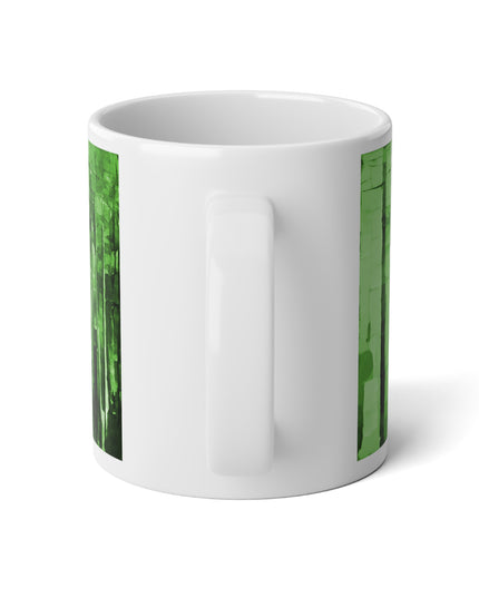 Striped Mint Pastel 20 oz White Glossy Jumbo Mug