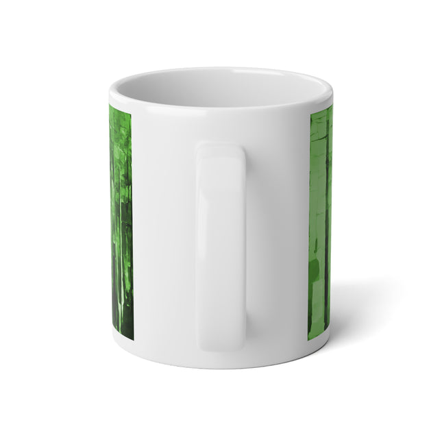 Striped Mint Pastel 20 oz White Glossy Jumbo Mug