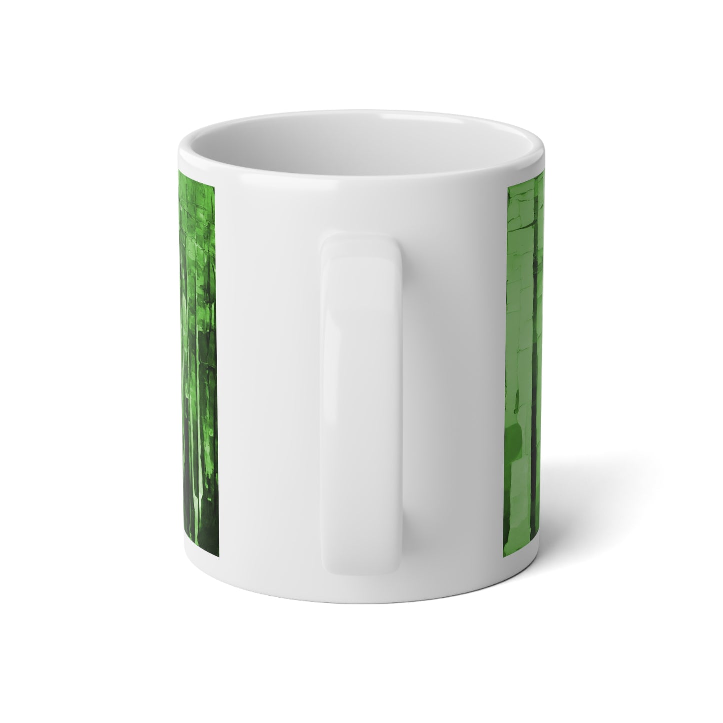 Striped Mint Pastel 20 oz White Glossy Jumbo Mug