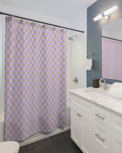 Magenta Star-crossed Bodies Shower Curtain, 71" x 74"