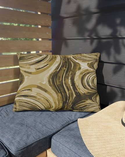 Uzi Spiral Light Brown 20" x 14" Outdoor Pillow