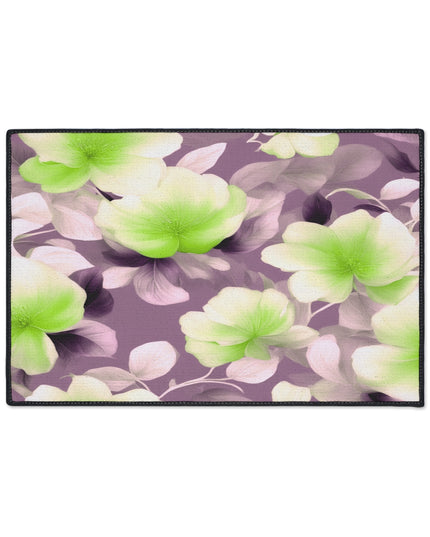 Lime Lavender Floral Bunch Heavy Duty Floor Mat, 18" x 27"