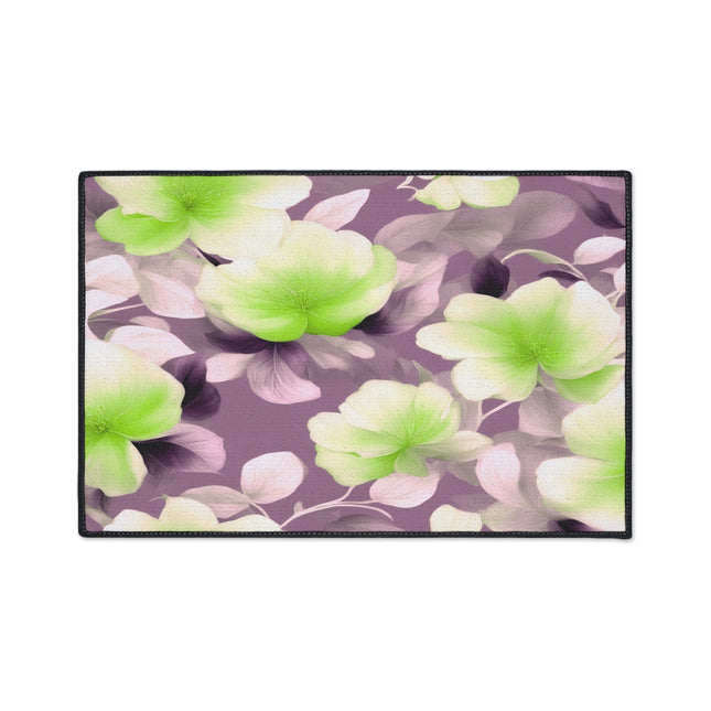 Lime Lavender Floral Bunch Heavy Duty Floor Mat, 18" x 27"