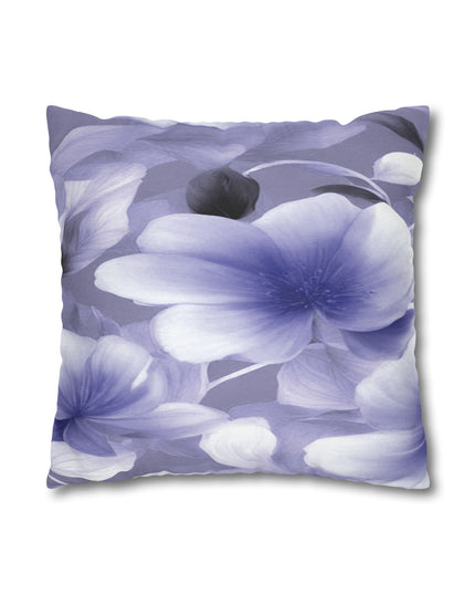 Indigo Blossom Floral Bunch Spun Polyester Square Pillowcase, 14" x 14"