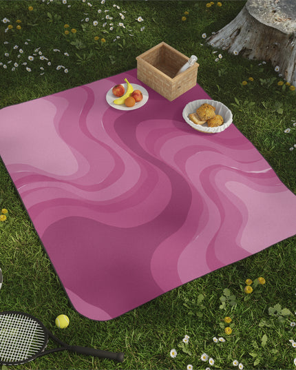 Pinky Mauve Wavey 61" × 51" Picnic Blanket