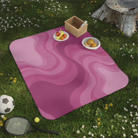 Pinky Mauve Wavey 61" × 51" Picnic Blanket