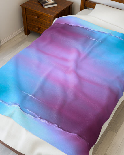 Wine Sea Blue Fog Velveteen Plush Blanket, 50" x 60"