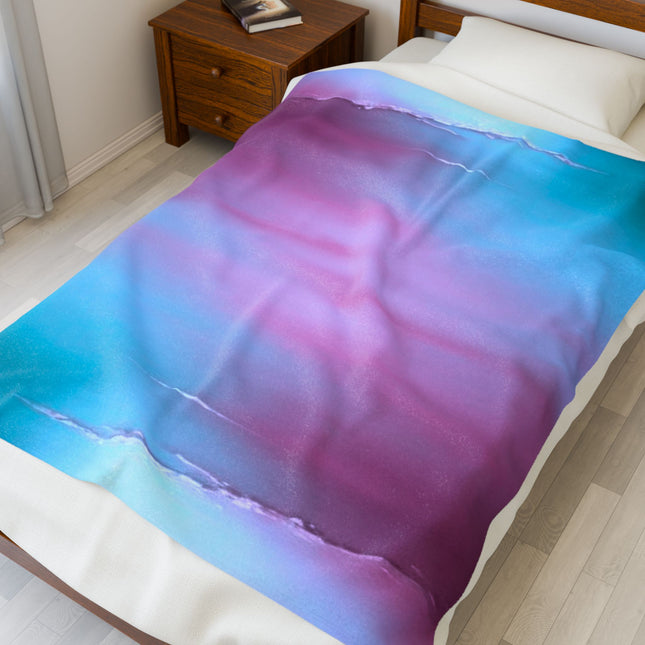 Wine Sea Blue Fog Velveteen Plush Blanket, 50" x 60"
