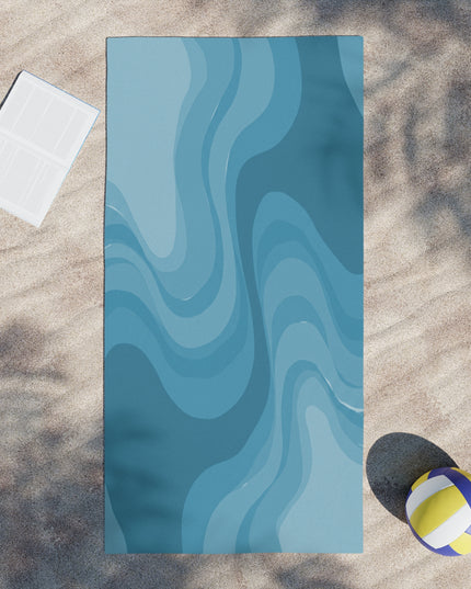 Sky Blue Wavey Beach Towel, 30" x 60"