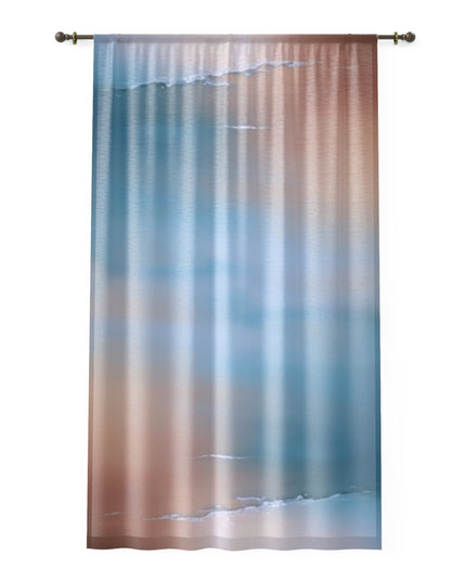 Blue Sea Peach Fog Window Curtain, 50" x 84", partially transparent