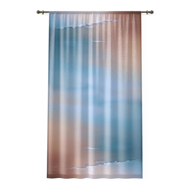 Blue Sea Peach Fog Window Curtain, 50" x 84", partially transparent