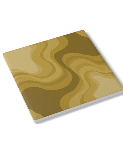 Brown Wavey 4" x 4" Square Ceramic Coaster