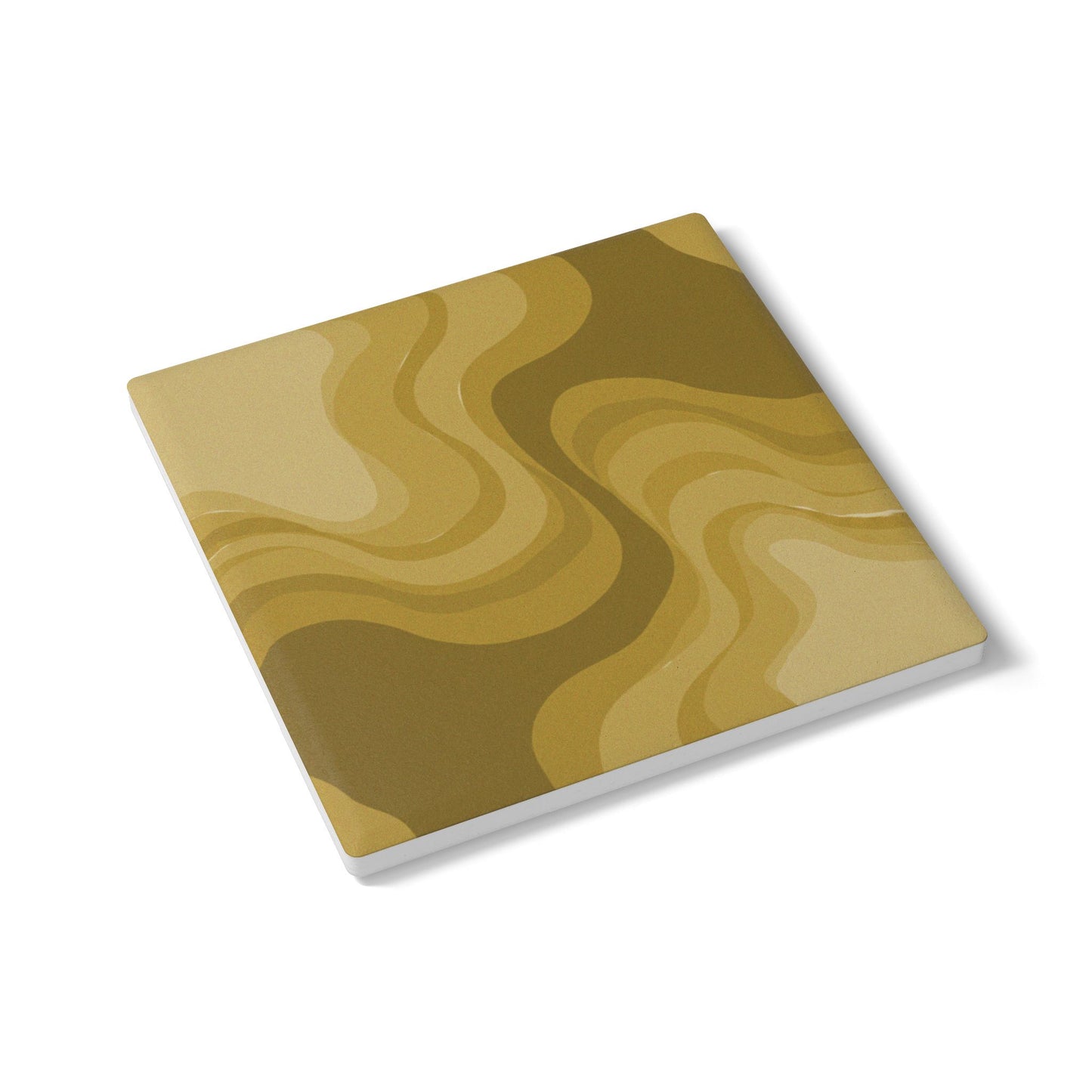 Brown Wavey 4" x 4" Square Ceramic Coaster
